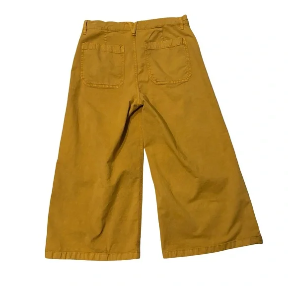 Point Sur J. Crew Wide Leg Cropped Pants Washed Mustard Yellow, Sz 32 - Picture 7 of 14
